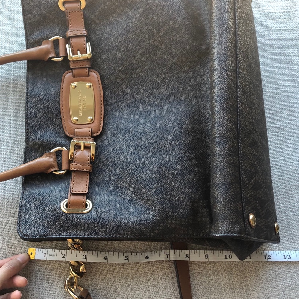 MICHAEL KORS Hamilton Brown monogram satchel LARGE - Picture 15 of 15